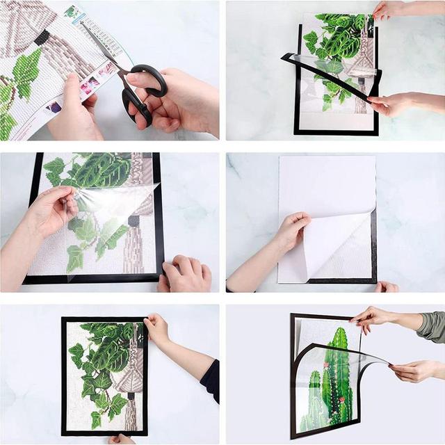 11.8 X 15.7cm Magnetic Art Frames Diamond Art Frame PVC Black Painting  Pictures Certificates Display Frame For Wall Door Gallery - AliExpress